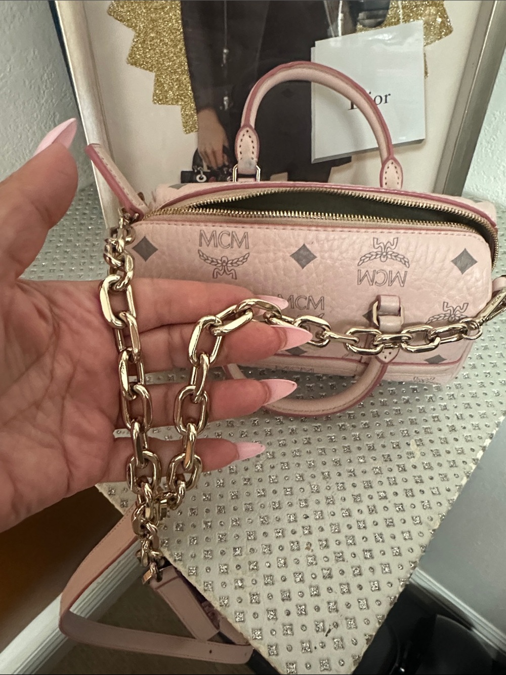 MCM Visetos Delmy Boston Bag - Picture 9 of 16